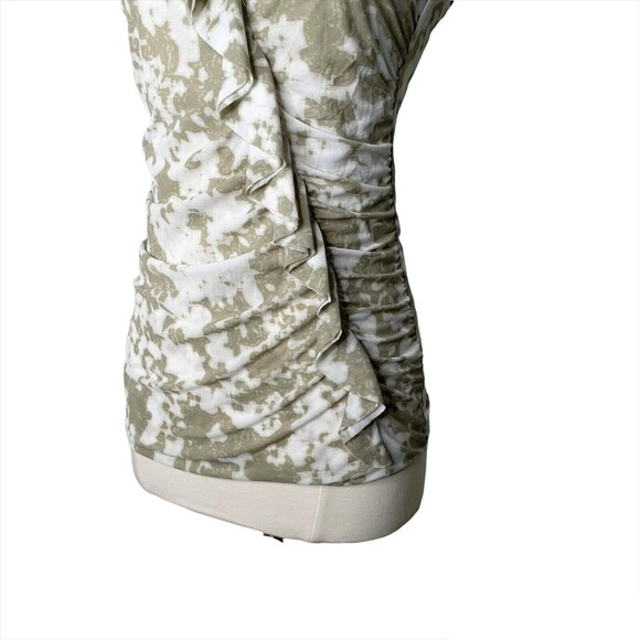 Halogen Blouse Women’s XS Ruffle V-neck Top Sleeveless Pullover Ruched Stretch - Picture 3 of 7